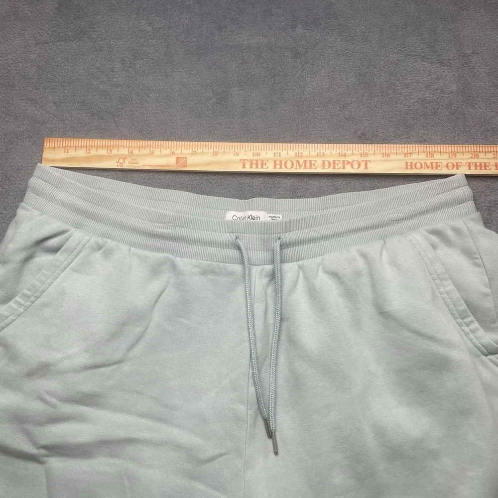 Calvin Klein Jeans CK Shorts Monogram Logo Fleece Shorts Size 2XL Men Light Blue